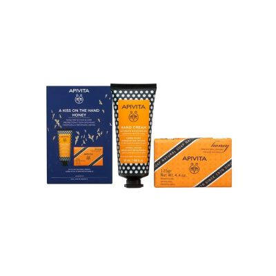 APIVITA - COFANETTO CREMA MANI IDRATANTE + SAPONE AL MIELE - NATALE 2023