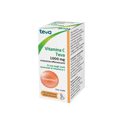 VITAMINA C TEVA*10CPR EFF 1G